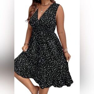 Charter Club Black and White Polka Dot Midi Dress